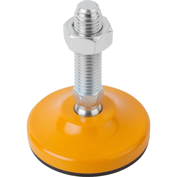 Swivel Foot D1=M16X50, Form:B Anti-Slip Plate, Steel, Comp:Rubber, D=100
